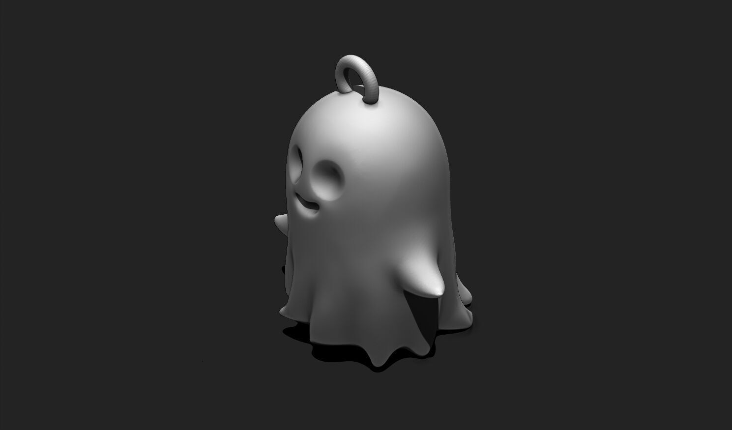 Ghost Keychain STL - Cute 3D Printable Halloween Charm 3D print model_9
