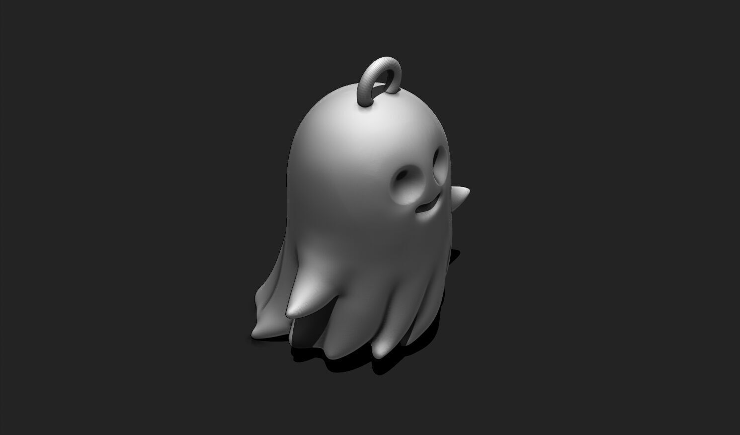 Ghost Keychain STL - Cute 3D Printable Halloween Charm 3D print model_10
