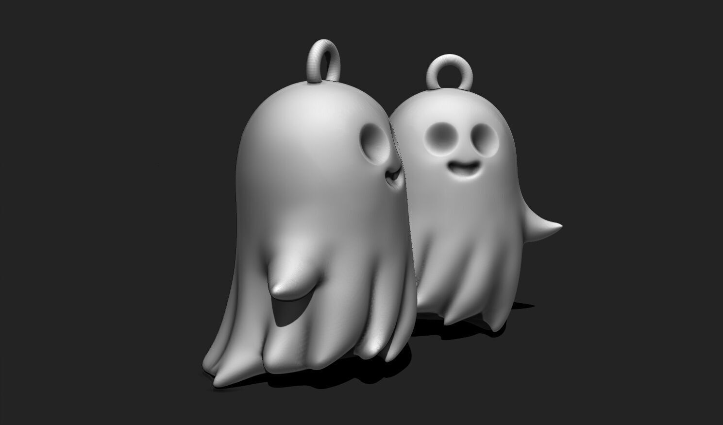 Ghost Keychain STL - Cute 3D Printable Halloween Charm 3D print model_12