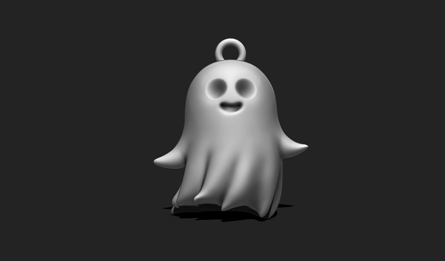Ghost Keychain STL - Cute 3D Printable Halloween Charm 3D print model_1