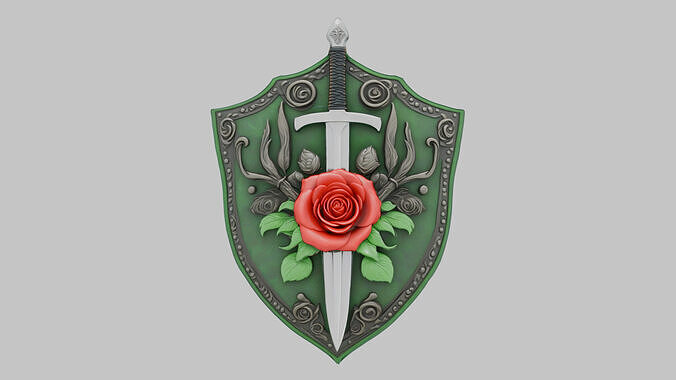 Stylized Shield Emblem Low-poly 3D model