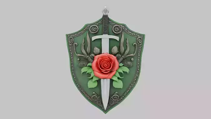 Stylized Shield Emblem Low-poly 3D model