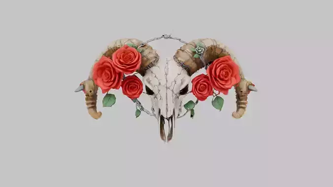 Stylized Ram Skull Emblem