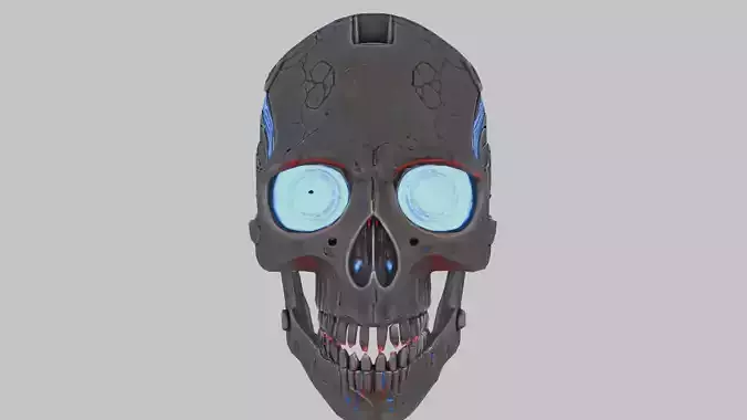 Futuristic Cyberpunk Skull