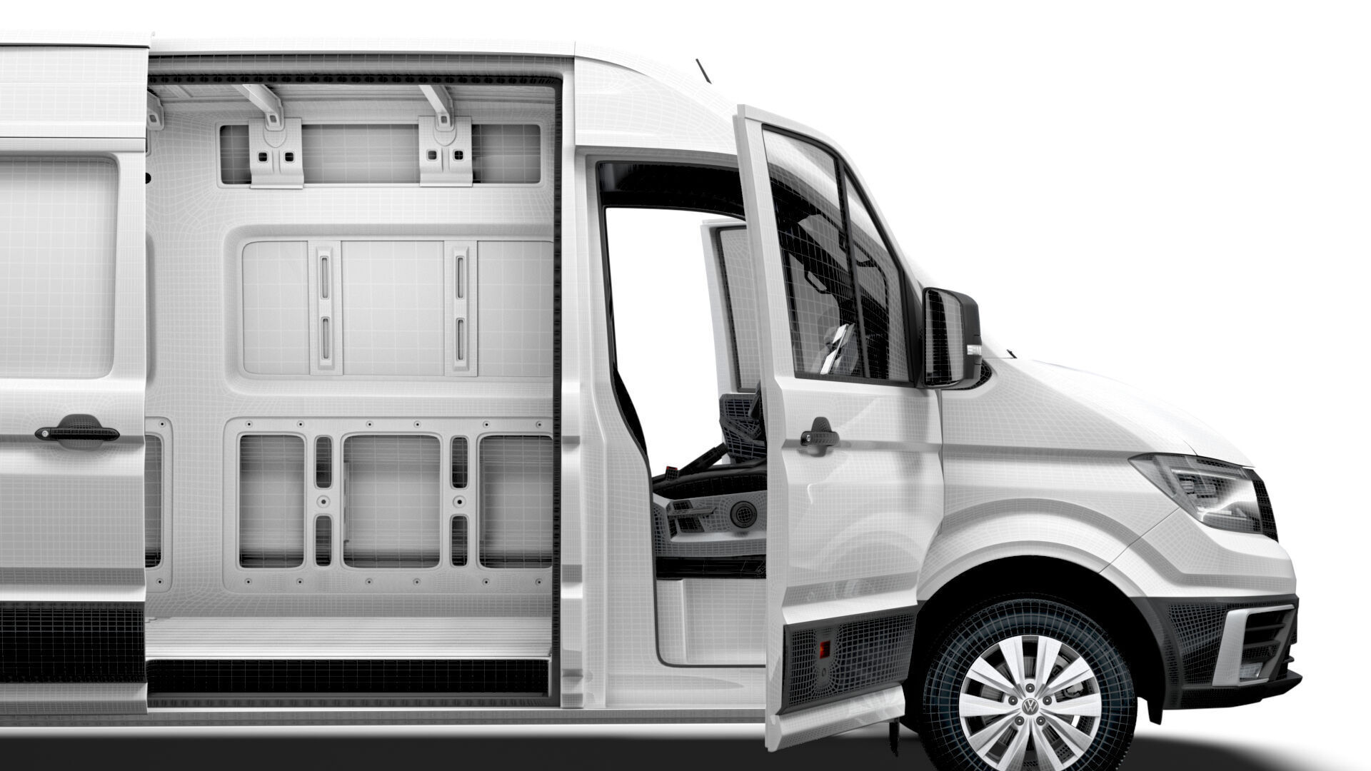 VW Crafter Van MWB HR HQInterior 2025 3D model_16