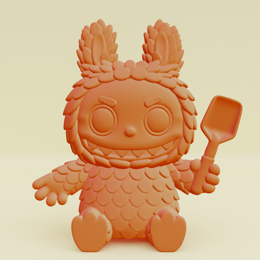 Labubu Beach Set DADA BABA Sandcastle Pop Mart Printable 3D print model_14