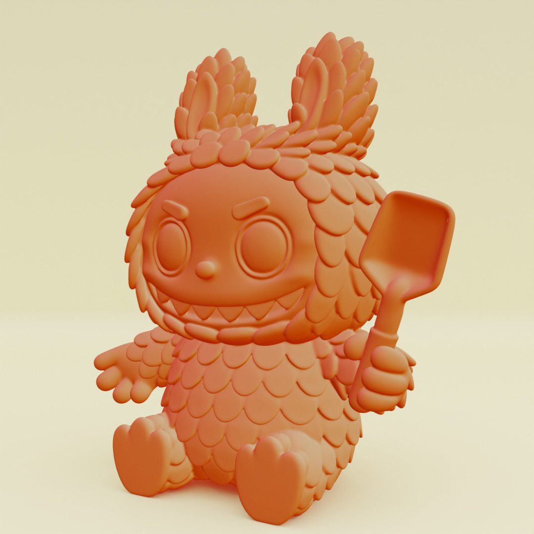 Labubu Beach Set DADA BABA Sandcastle Pop Mart Printable 3D print model_15