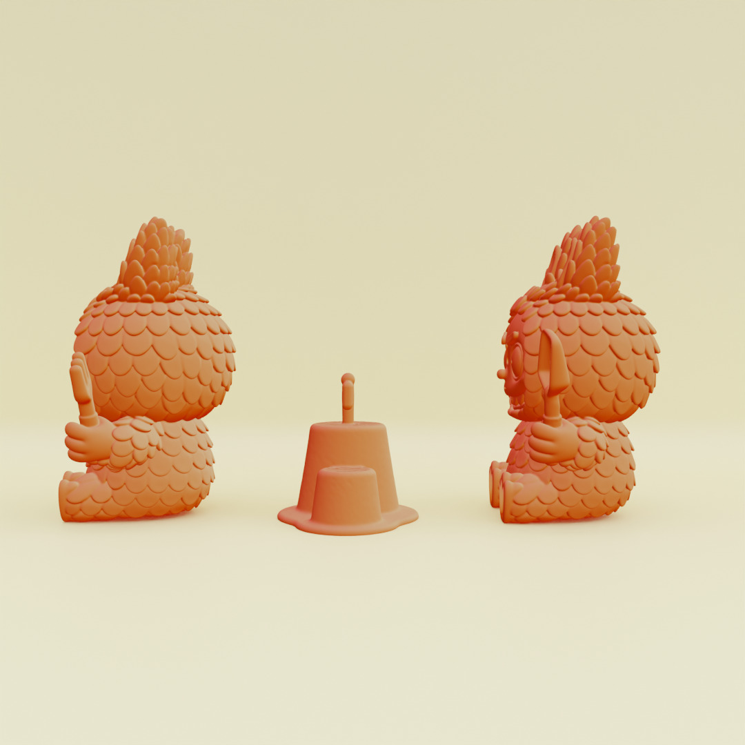 Labubu Beach Set DADA BABA Sandcastle Pop Mart Printable 3D print model_3