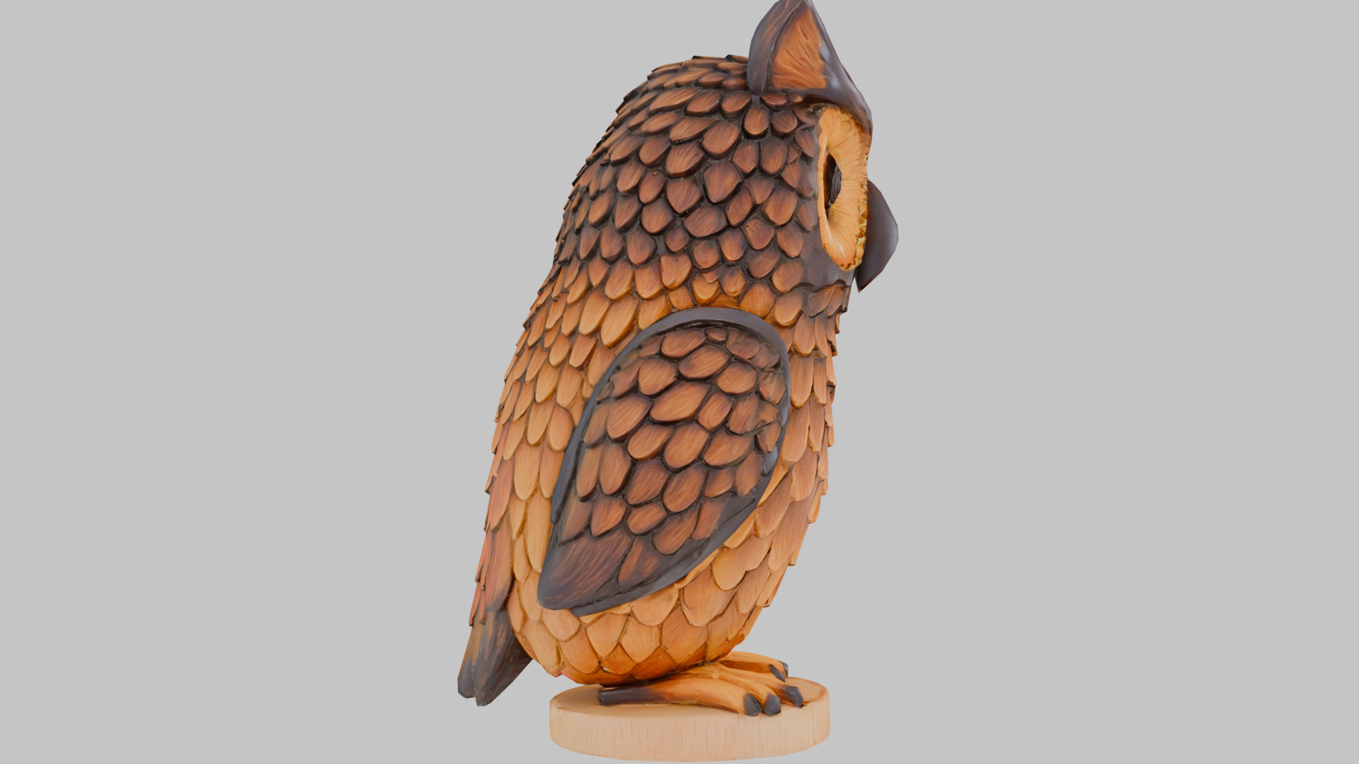 Decorative Owl Low-poly 3D model_2