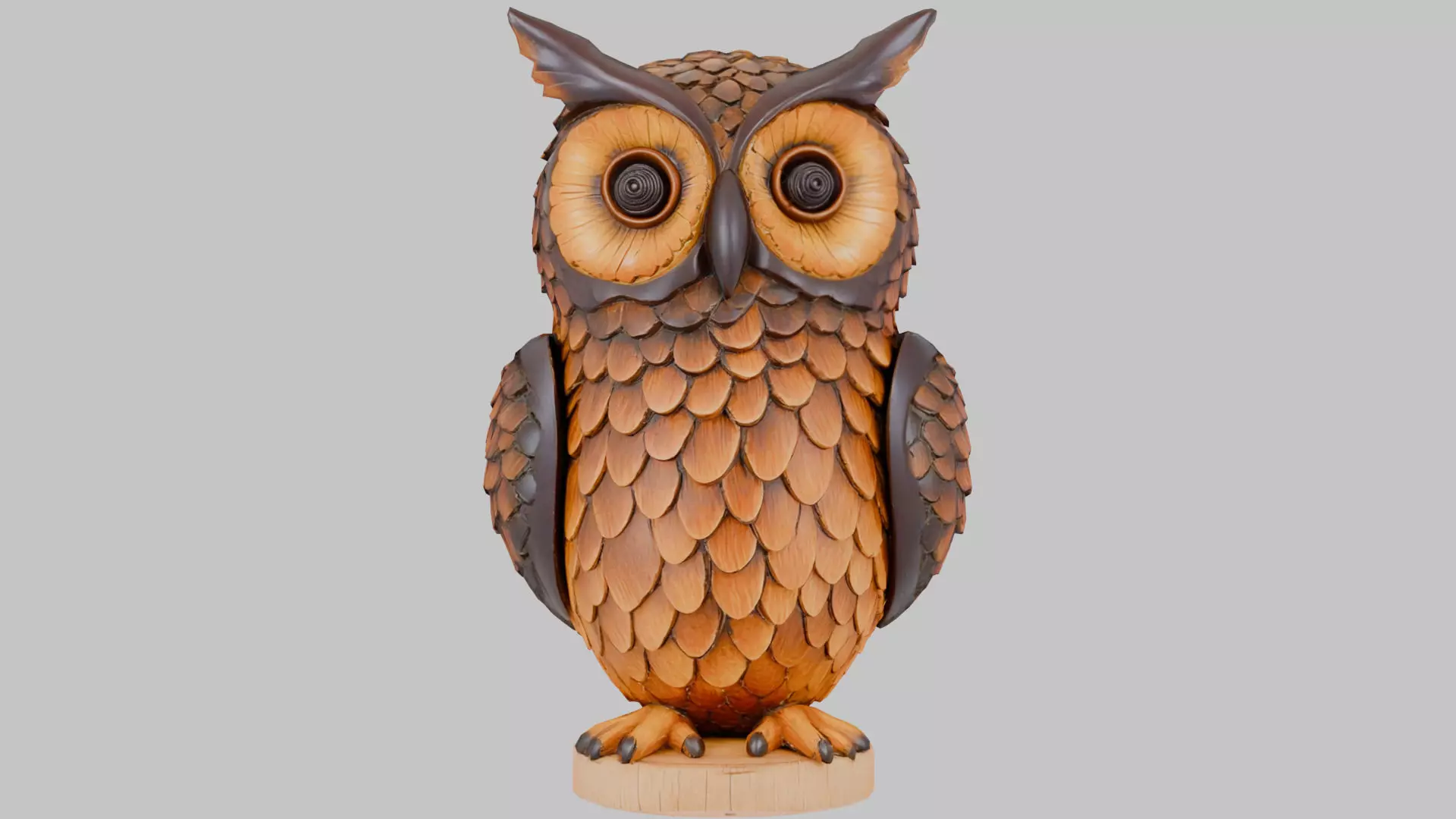 Decorative Owl Low-poly 3D model_0