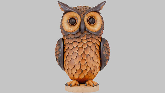Decorative Owl Low-poly 3D model