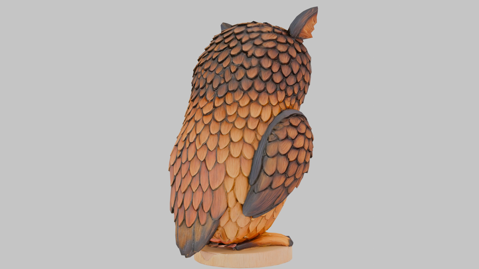 Decorative Owl Low-poly 3D model_3
