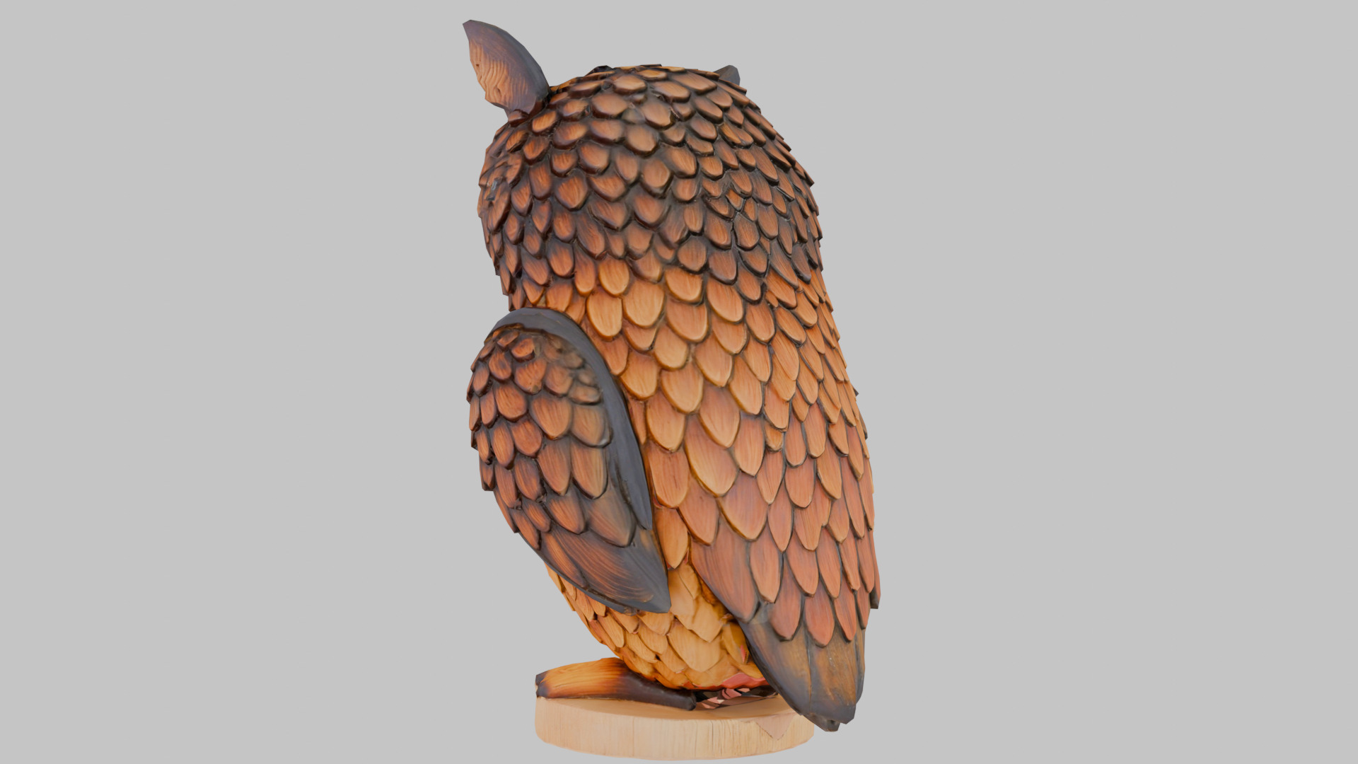 Decorative Owl Low-poly 3D model_5