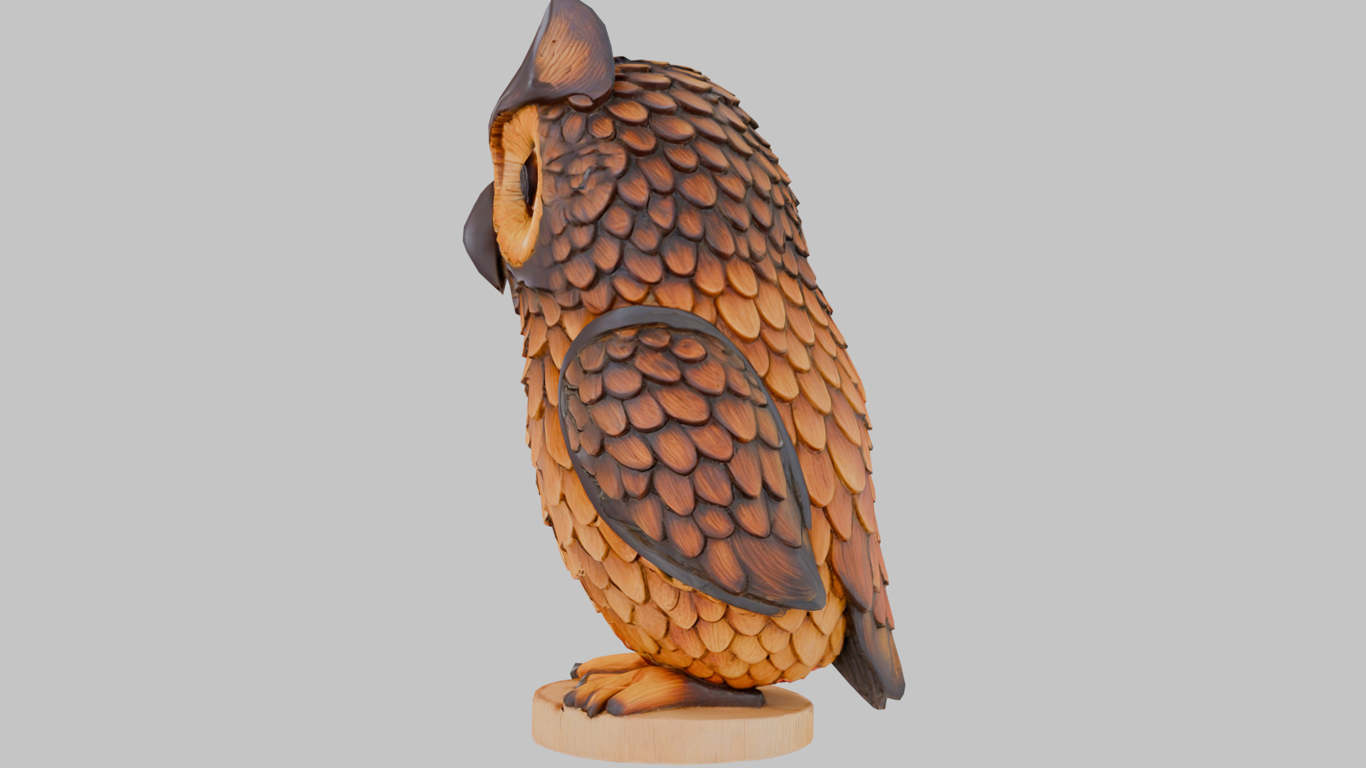 Decorative Owl Low-poly 3D model_6