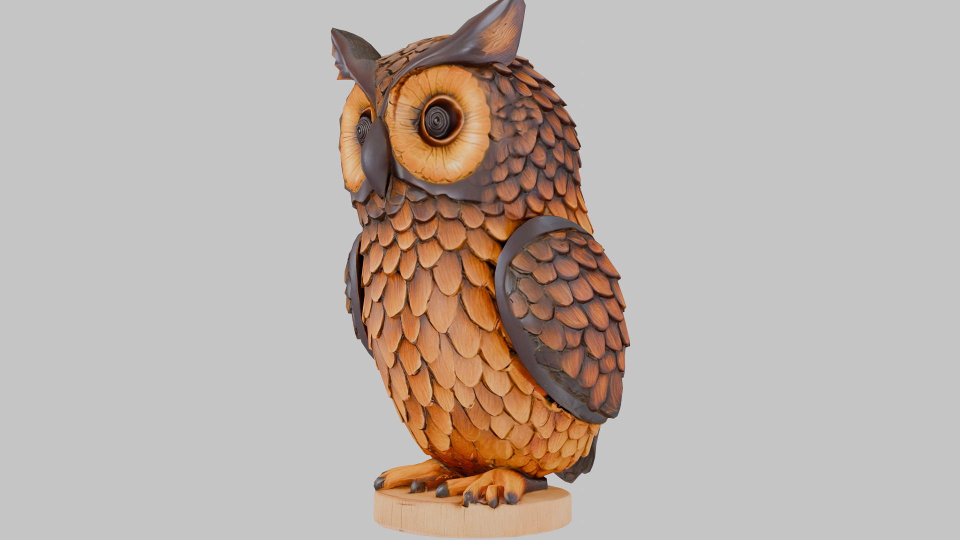 Decorative Owl Low-poly 3D model_7
