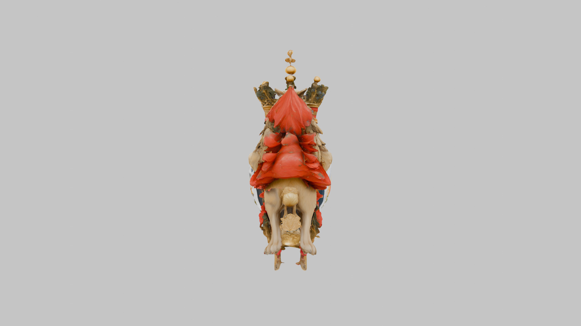 Ornate Heraldic Emblem Low-poly 3D model_6