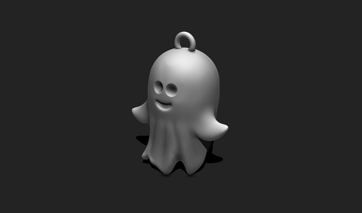 Kawaii Ghost Keychain - Spooky Mini STL Model for 3D Printing 3D print model_9