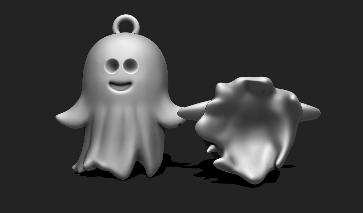 Kawaii Ghost Keychain - Spooky Mini STL Model for 3D Printing 3D print model_14