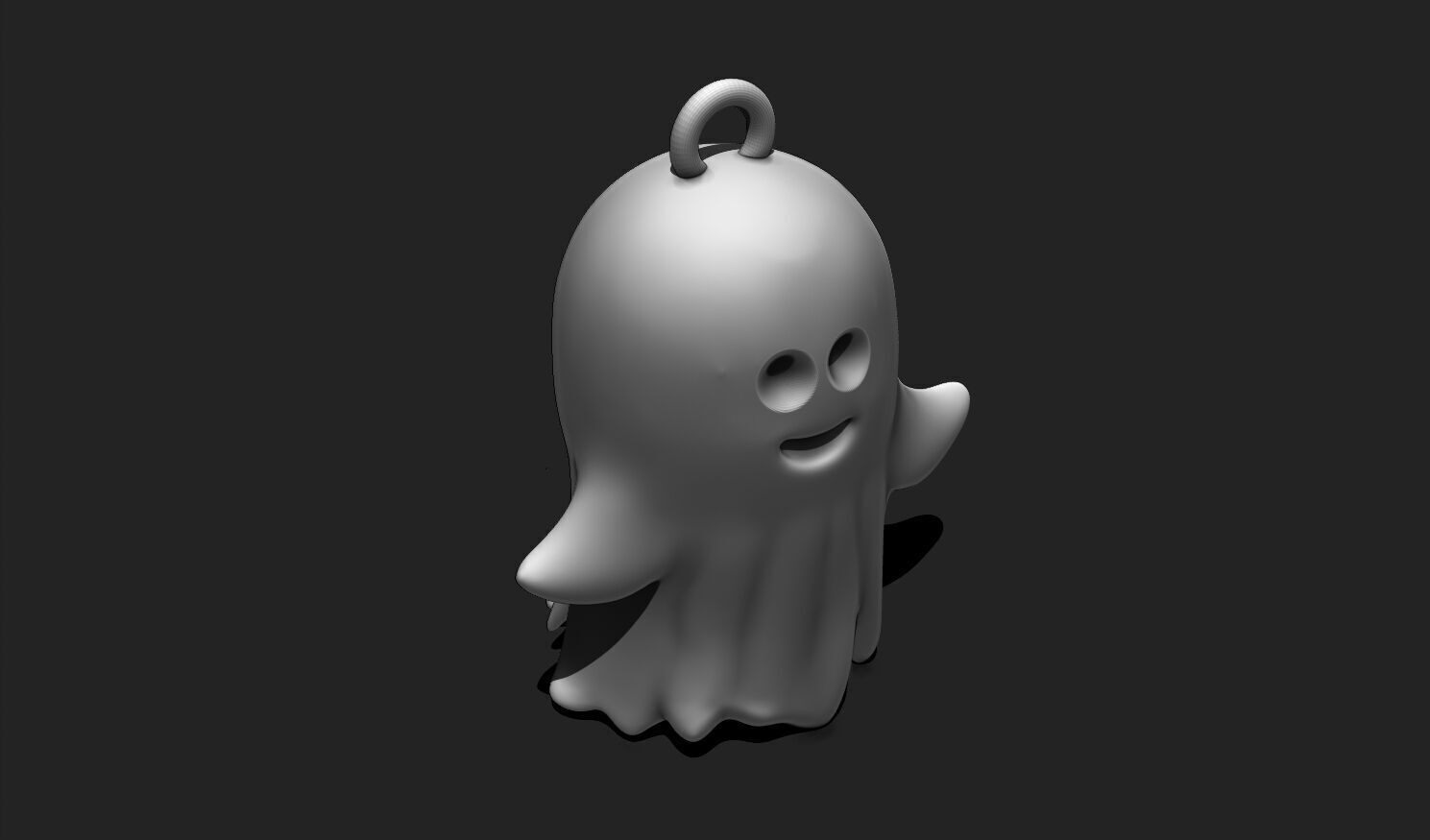 Kawaii Ghost Keychain - Spooky Mini STL Model for 3D Printing 3D print model_11