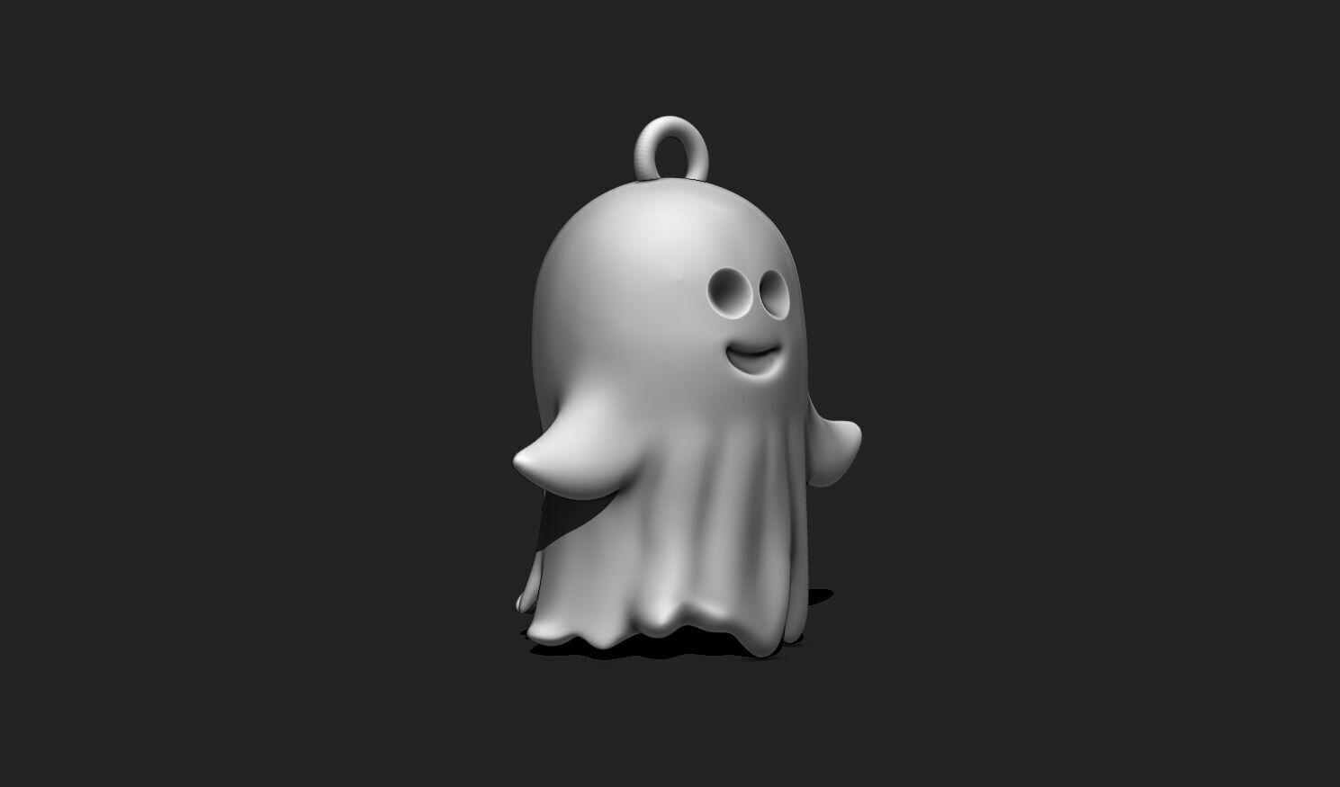 Kawaii Ghost Keychain - Spooky Mini STL Model for 3D Printing 3D print model_2