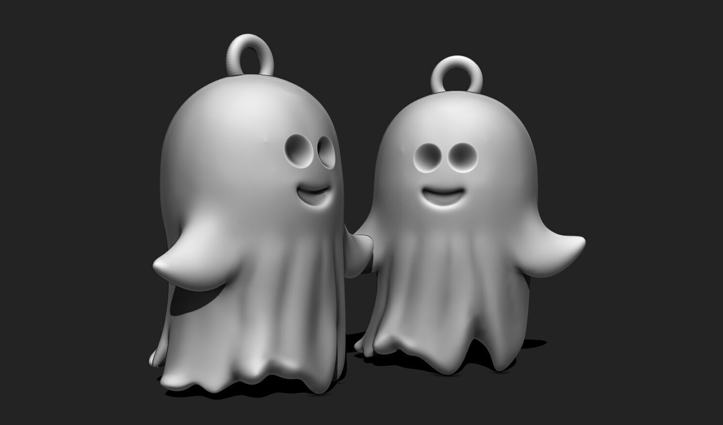 Kawaii Ghost Keychain - Spooky Mini STL Model for 3D Printing 3D print model_12