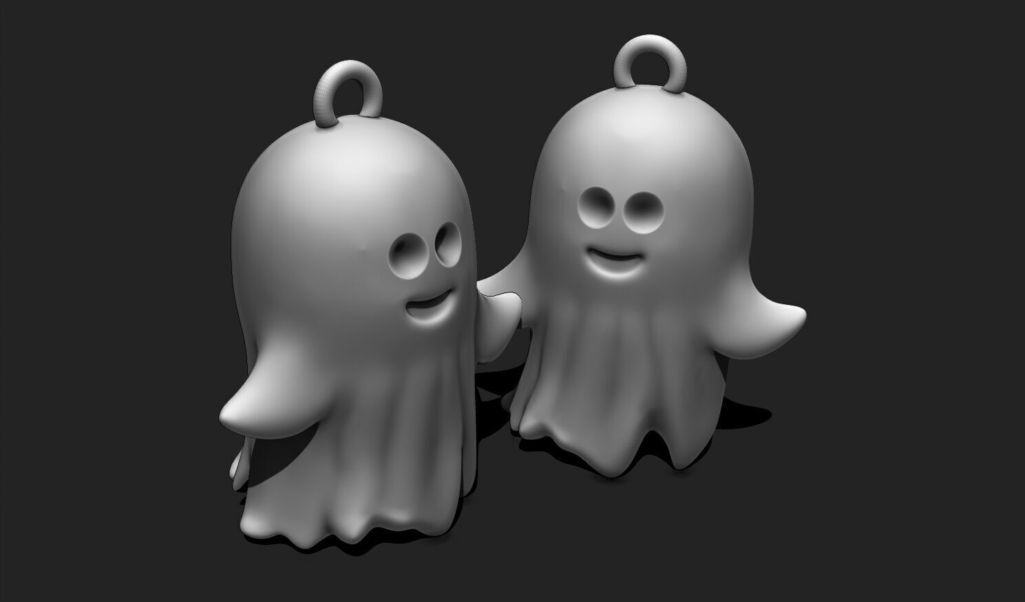 Kawaii Ghost Keychain - Spooky Mini STL Model for 3D Printing 3D print model_13