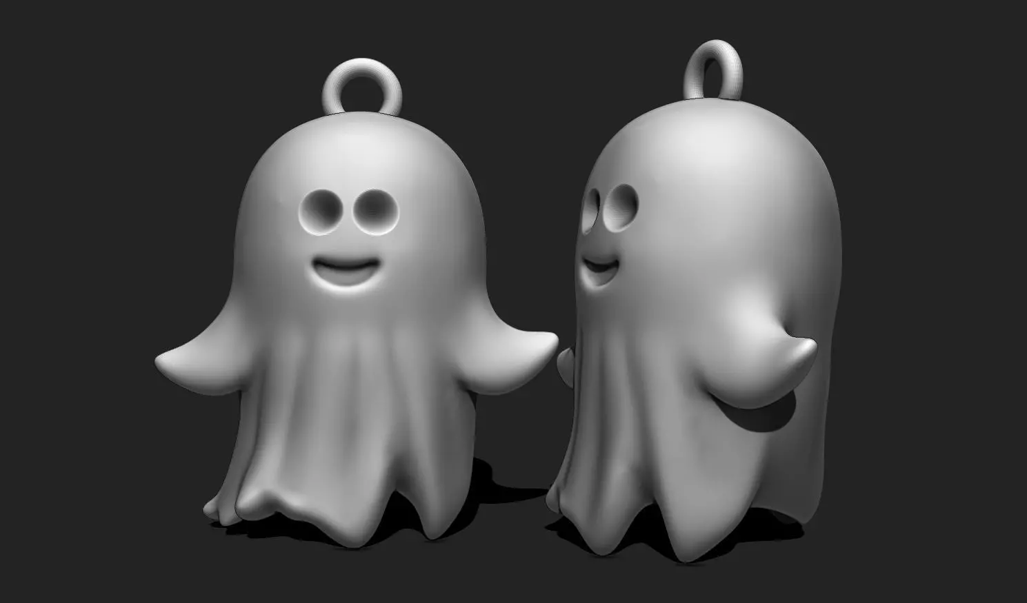 Kawaii Ghost Keychain - Spooky Mini STL Model for 3D Printing 3D print model_0