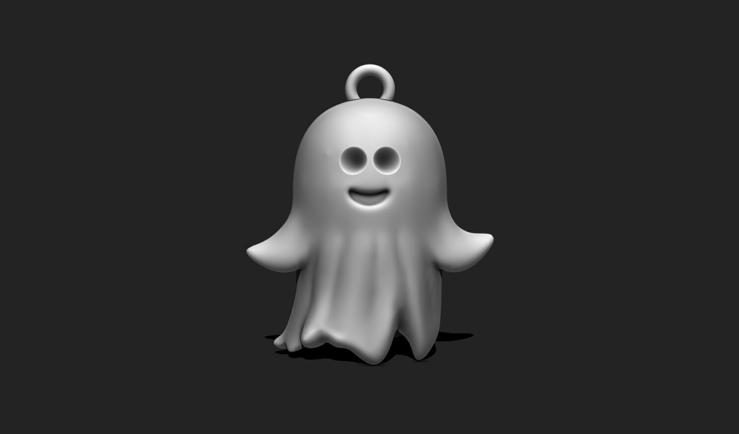 Kawaii Ghost Keychain - Spooky Mini STL Model for 3D Printing 3D print model_1
