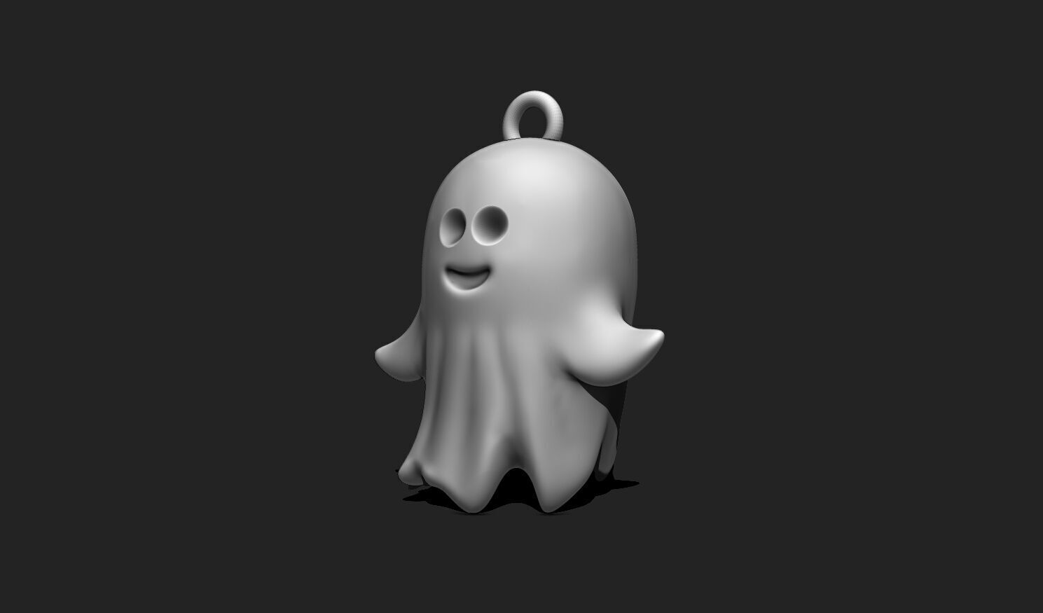 Kawaii Ghost Keychain - Spooky Mini STL Model for 3D Printing 3D print model_8