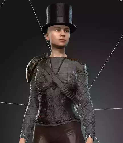  Steampunk rigged character Low-poly 3D model