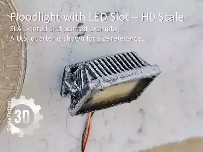 H0 Scale - Compact Floodlight with LED Slot
