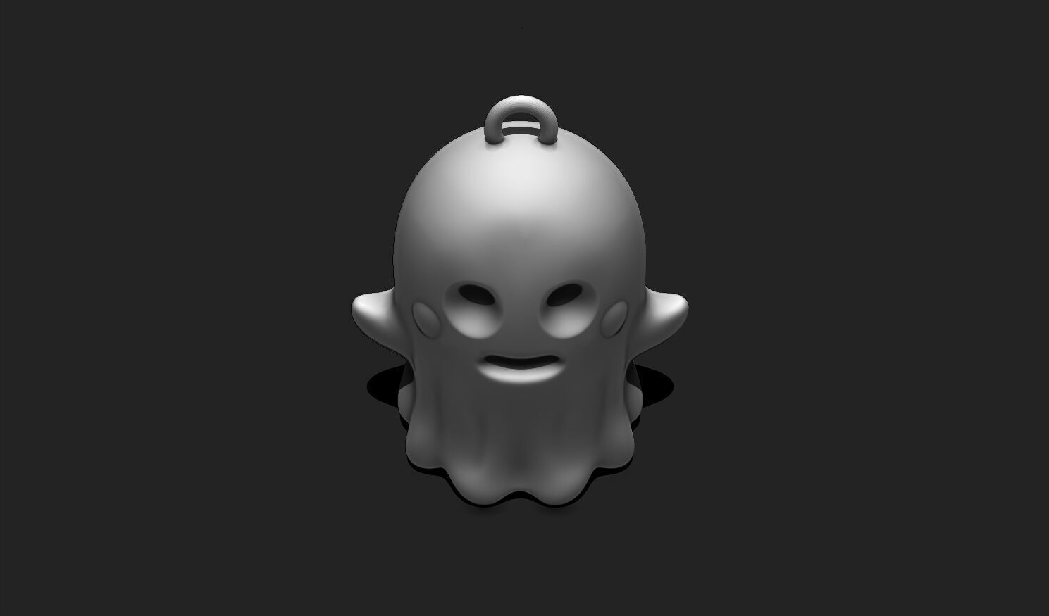 3D Printable Ghost Keychain - Fun Halloween Accessory STL File 3D print model_10
