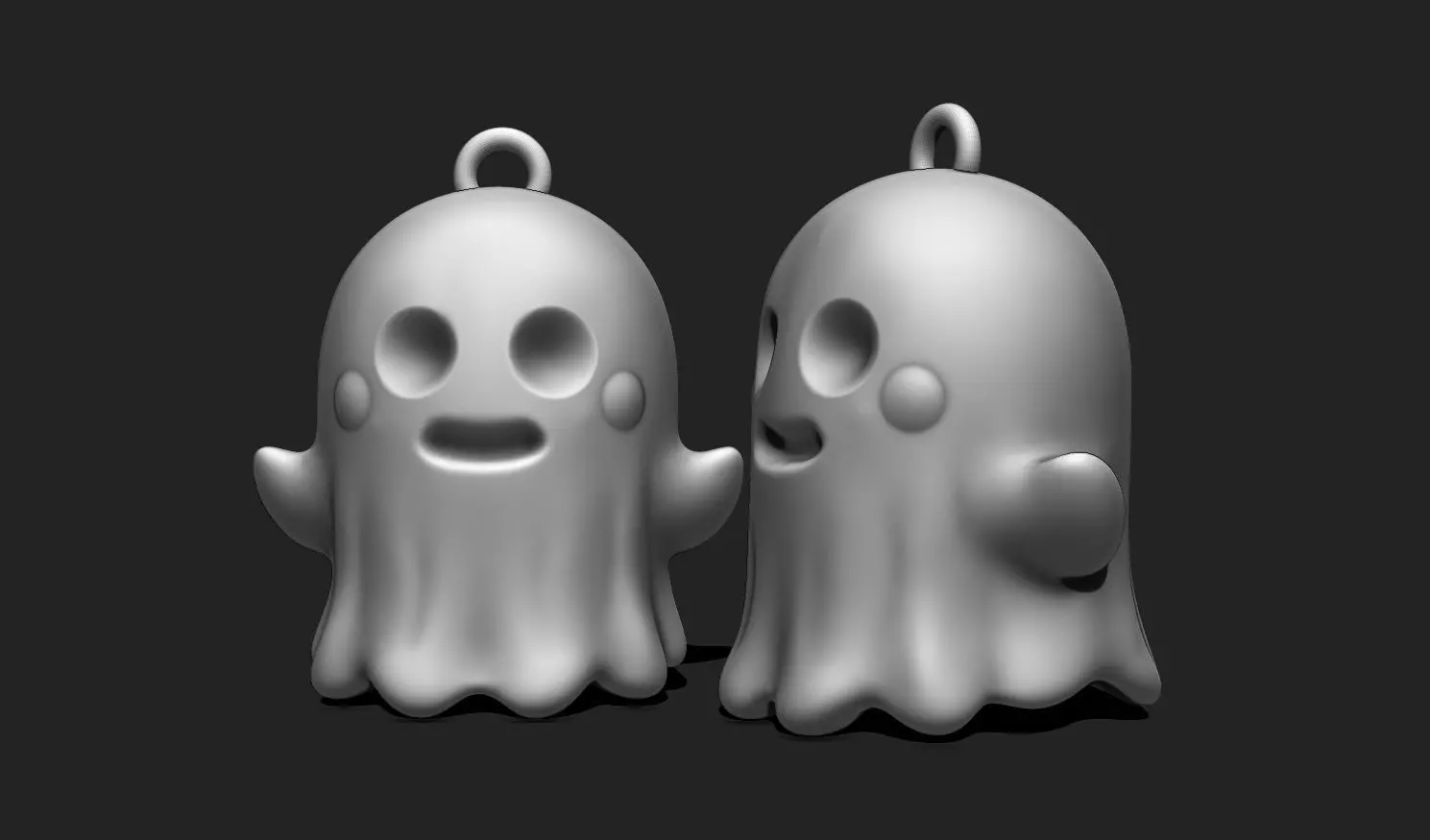 3D Printable Ghost Keychain - Fun Halloween Accessory STL File 3D print model_0