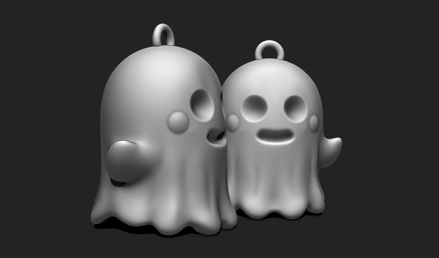 3D Printable Ghost Keychain - Fun Halloween Accessory STL File 3D print model_12
