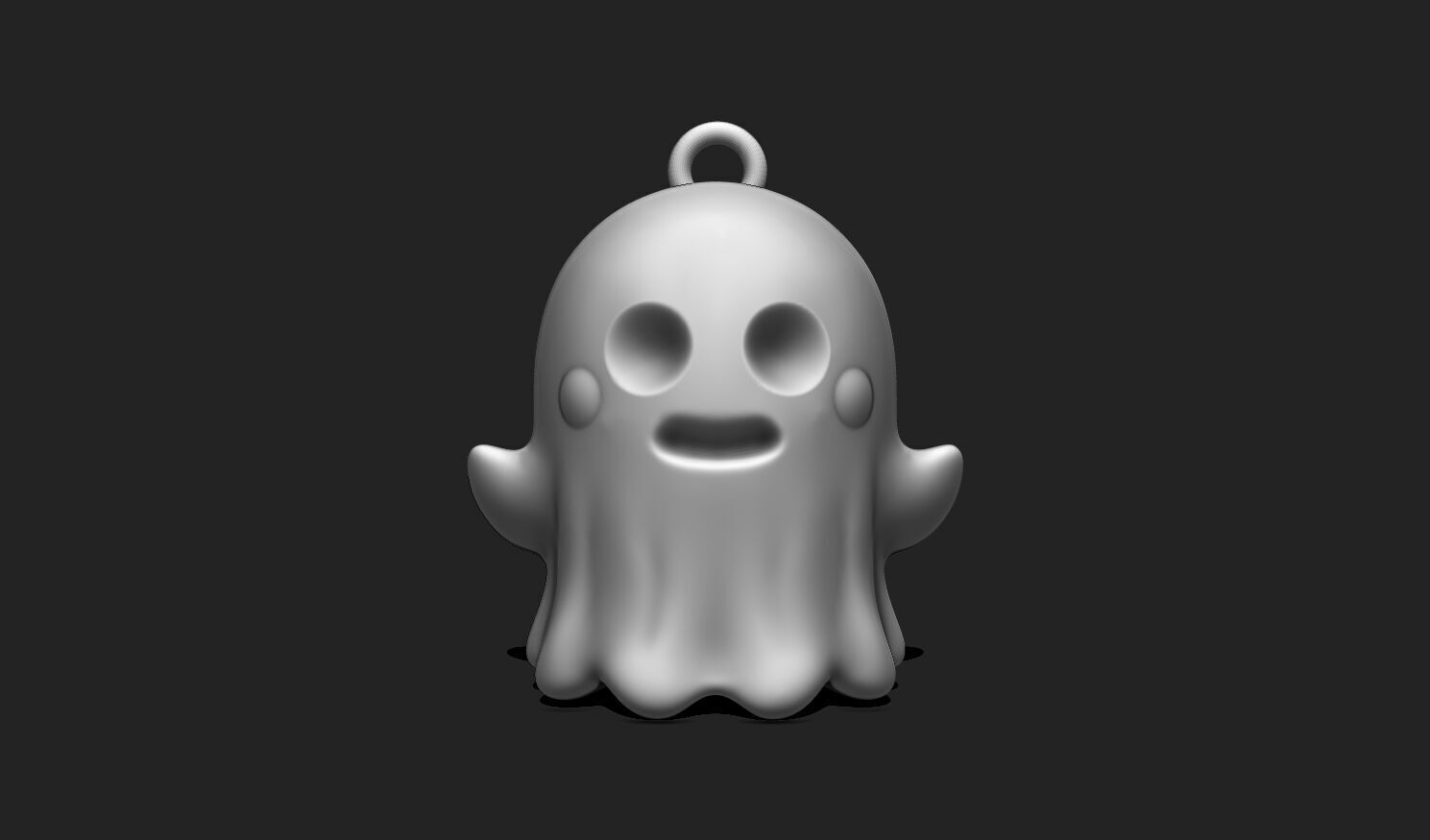 3D Printable Ghost Keychain - Fun Halloween Accessory STL File 3D print model_1