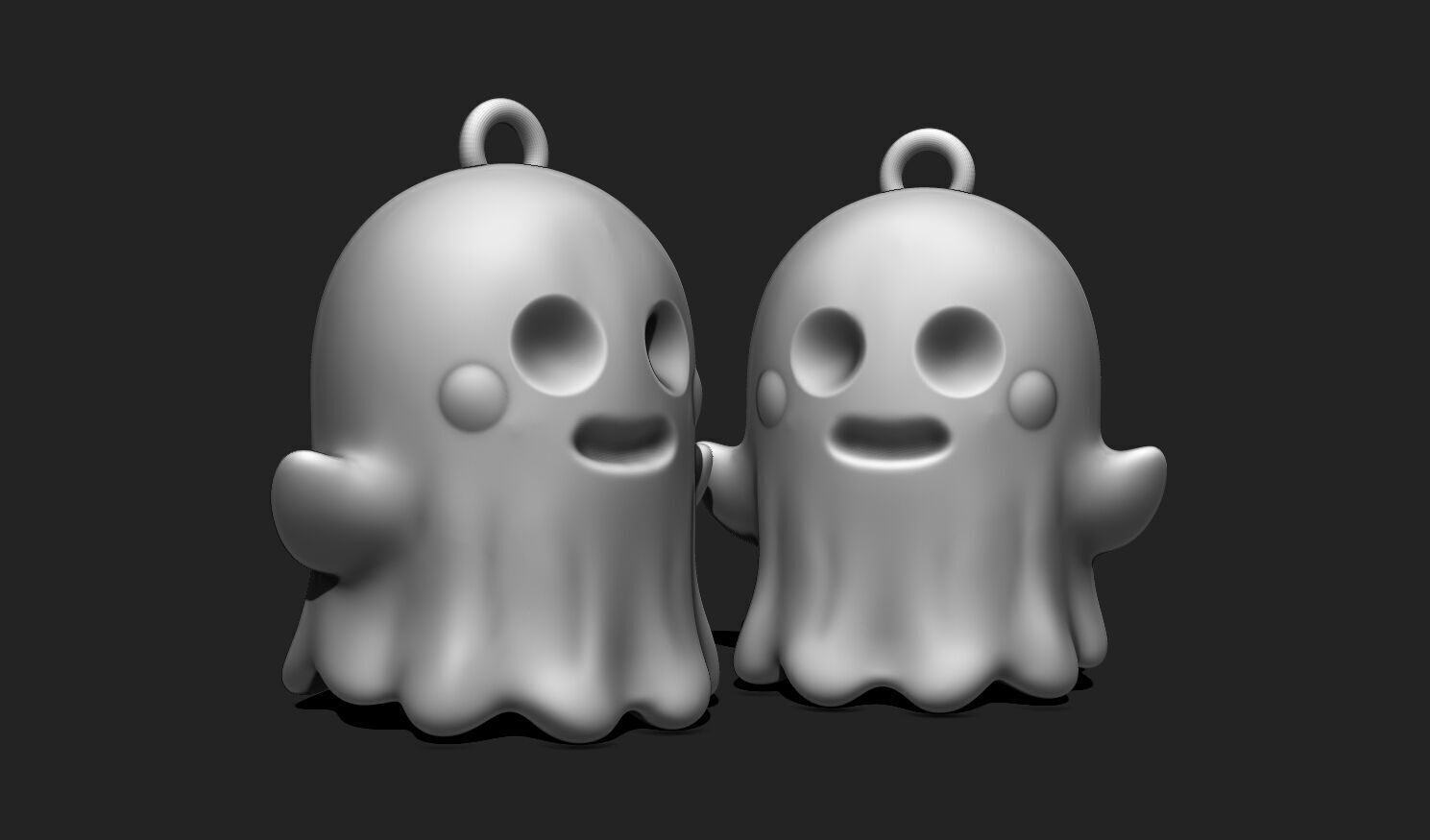 3D Printable Ghost Keychain - Fun Halloween Accessory STL File 3D print model_11