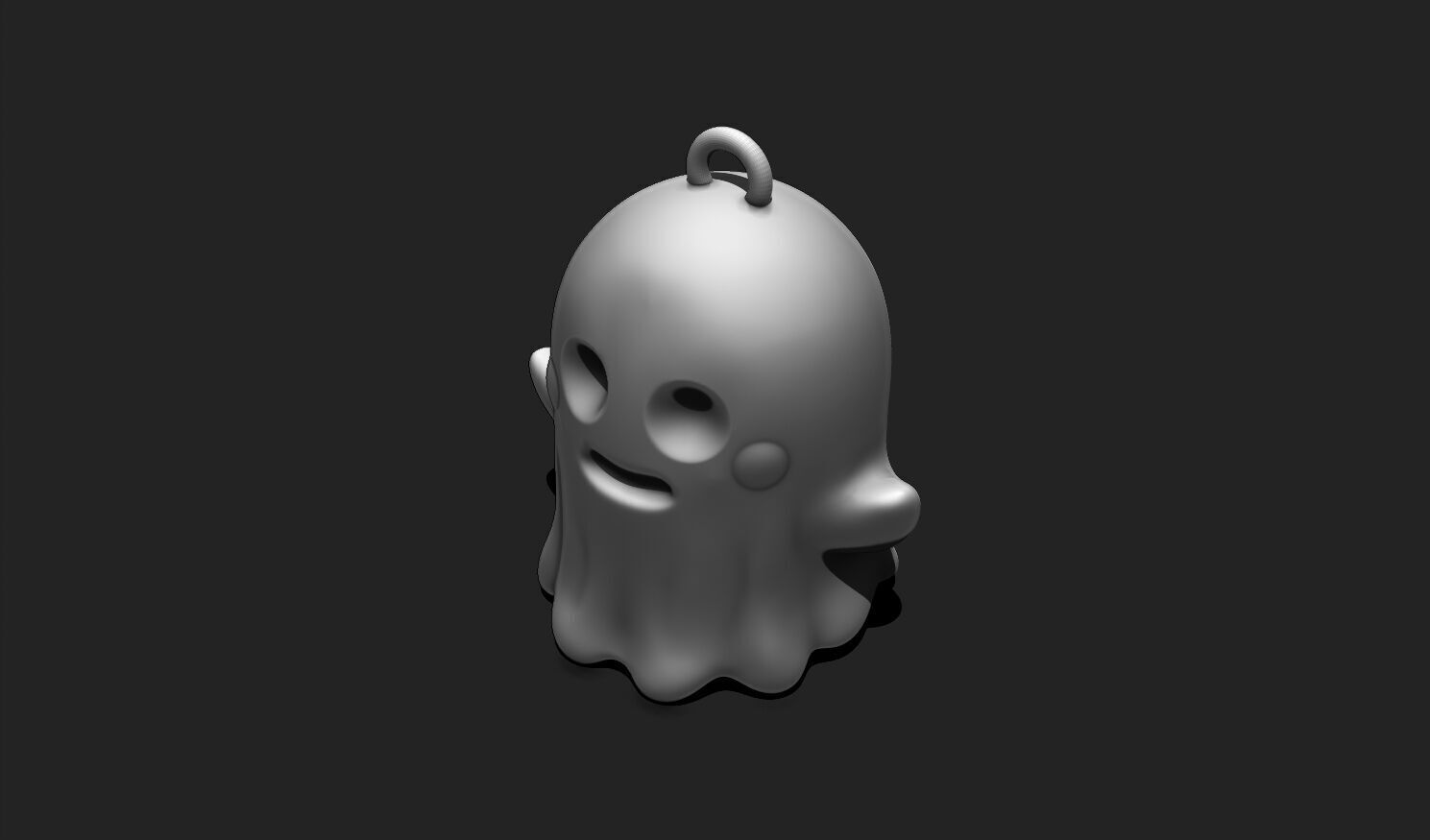 3D Printable Ghost Keychain - Fun Halloween Accessory STL File 3D print model_8