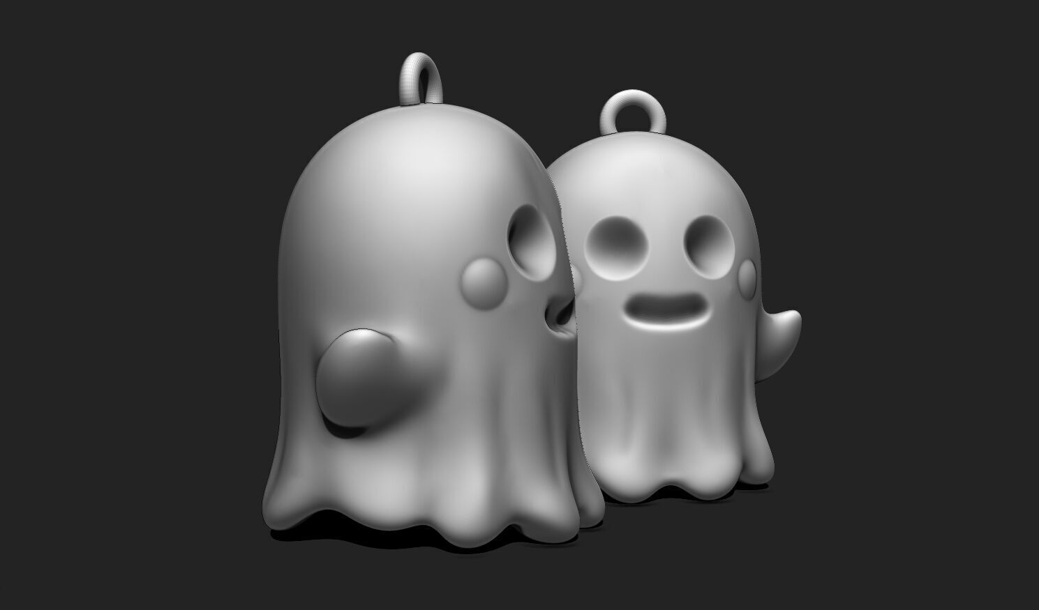 3D Printable Ghost Keychain - Fun Halloween Accessory STL File 3D print model_14