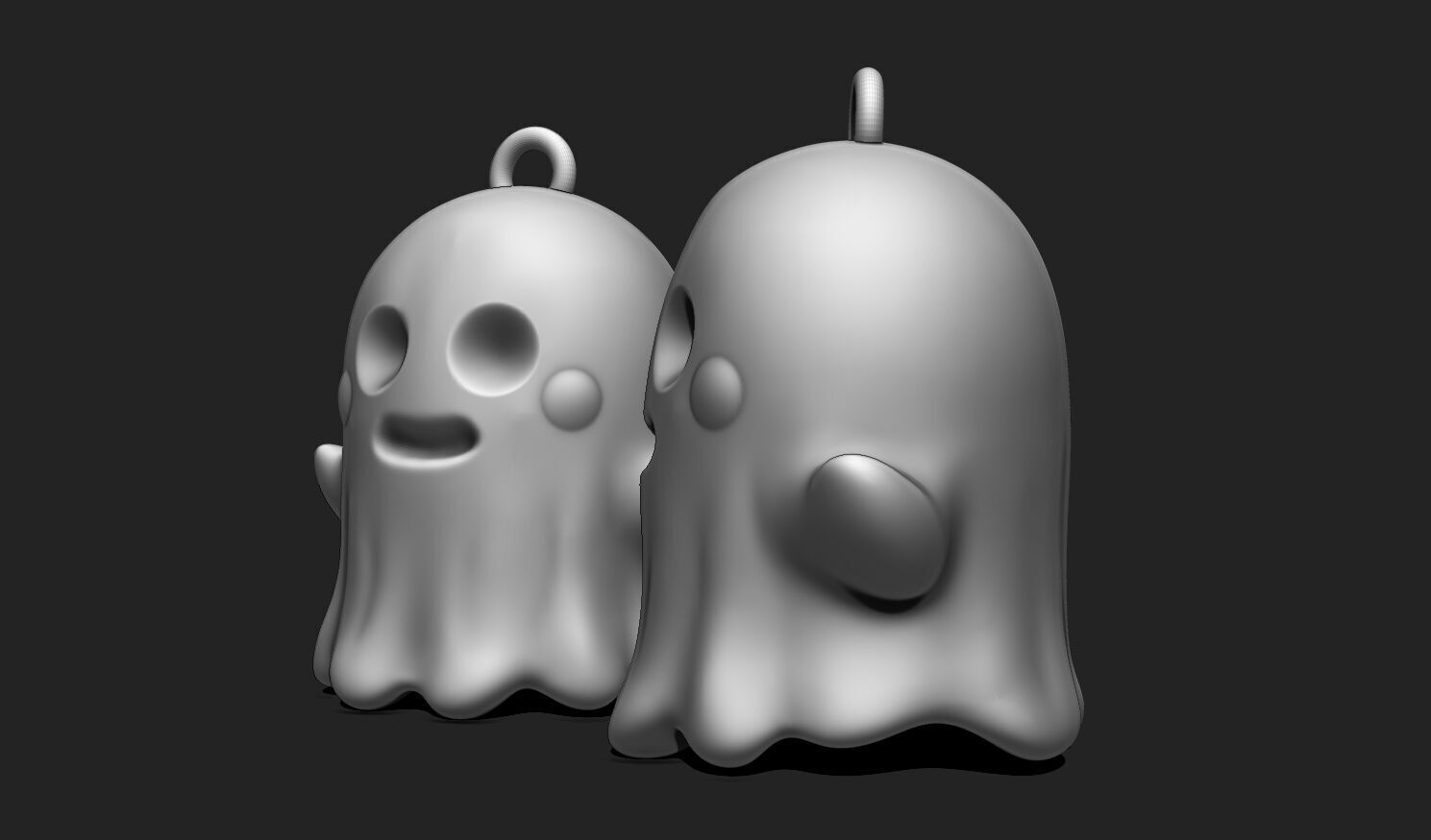 3D Printable Ghost Keychain - Fun Halloween Accessory STL File 3D print model_13