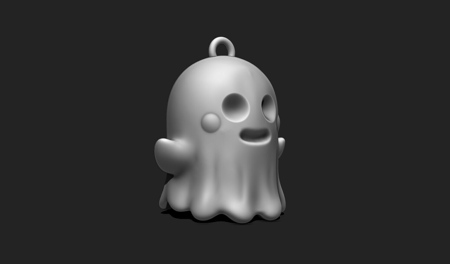 3D Printable Ghost Keychain - Fun Halloween Accessory STL File 3D print model_2