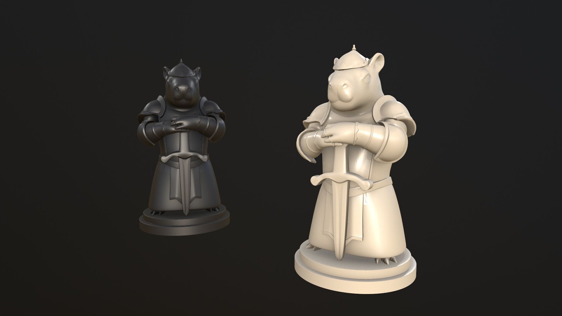 Set Capybara Chess  3D print model_7