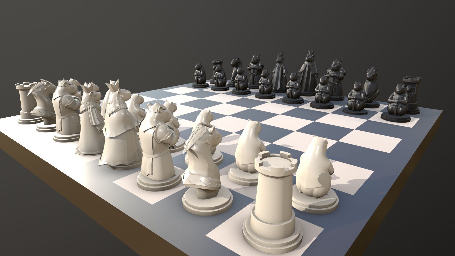 Set Capybara Chess  3D print model_4