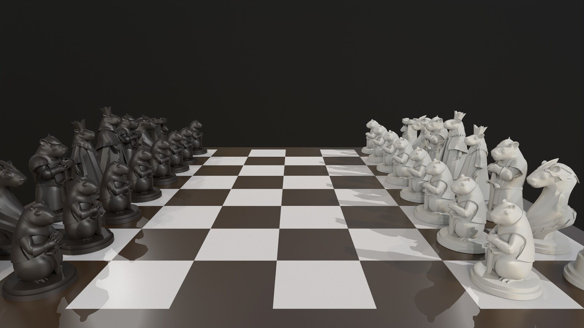 Set Capybara Chess  3D print model_9