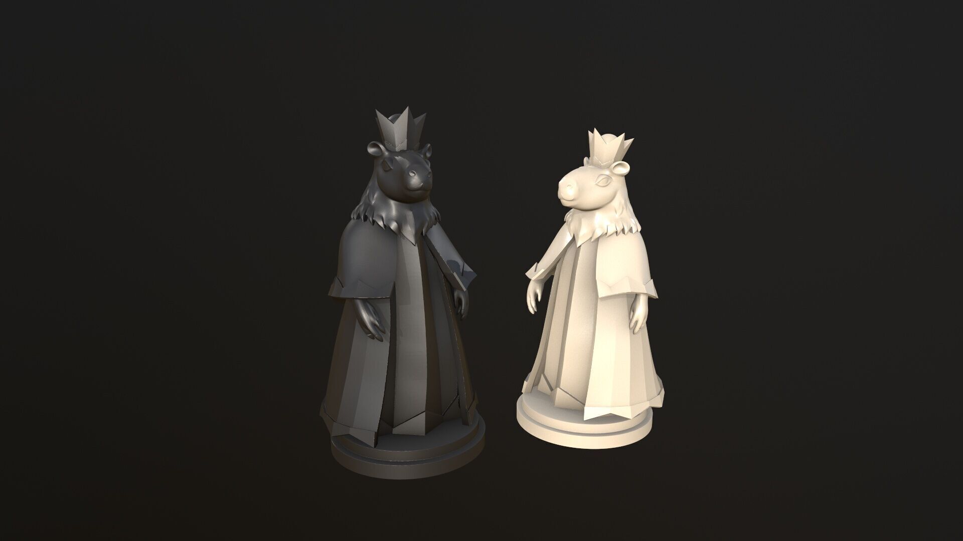 Set Capybara Chess  3D print model_13
