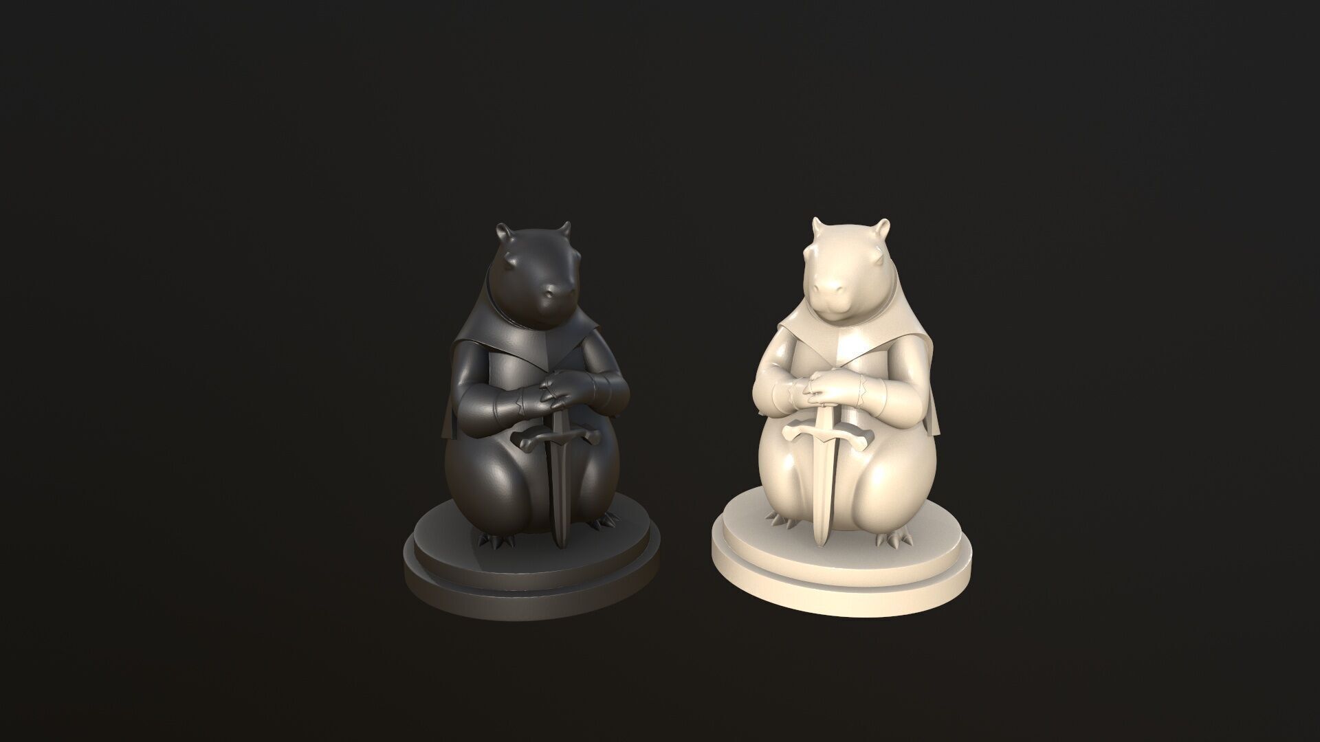 Set Capybara Chess  3D print model_11