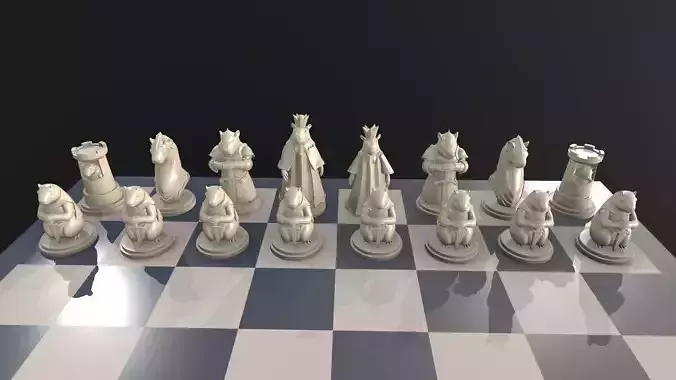 Set Capybara Chess  3D print model