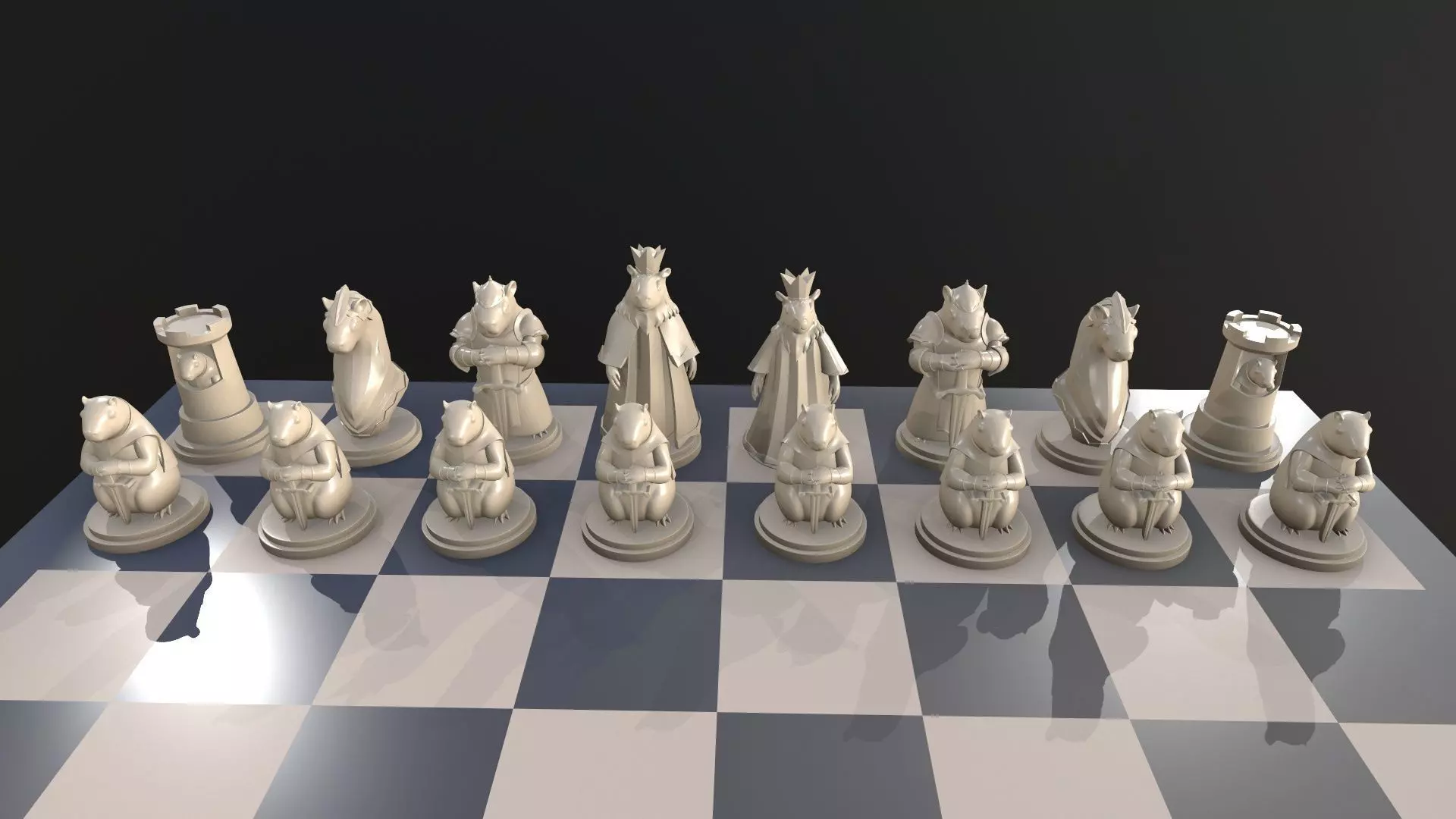 Set Capybara Chess  3D print model_0