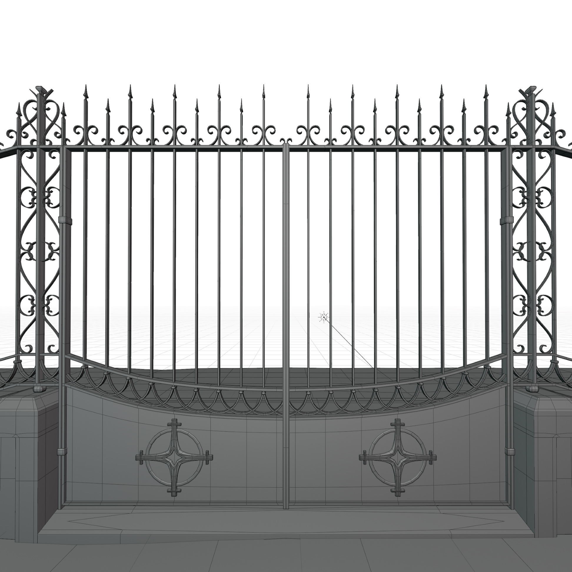 Classical Iron Gate 3D model_14