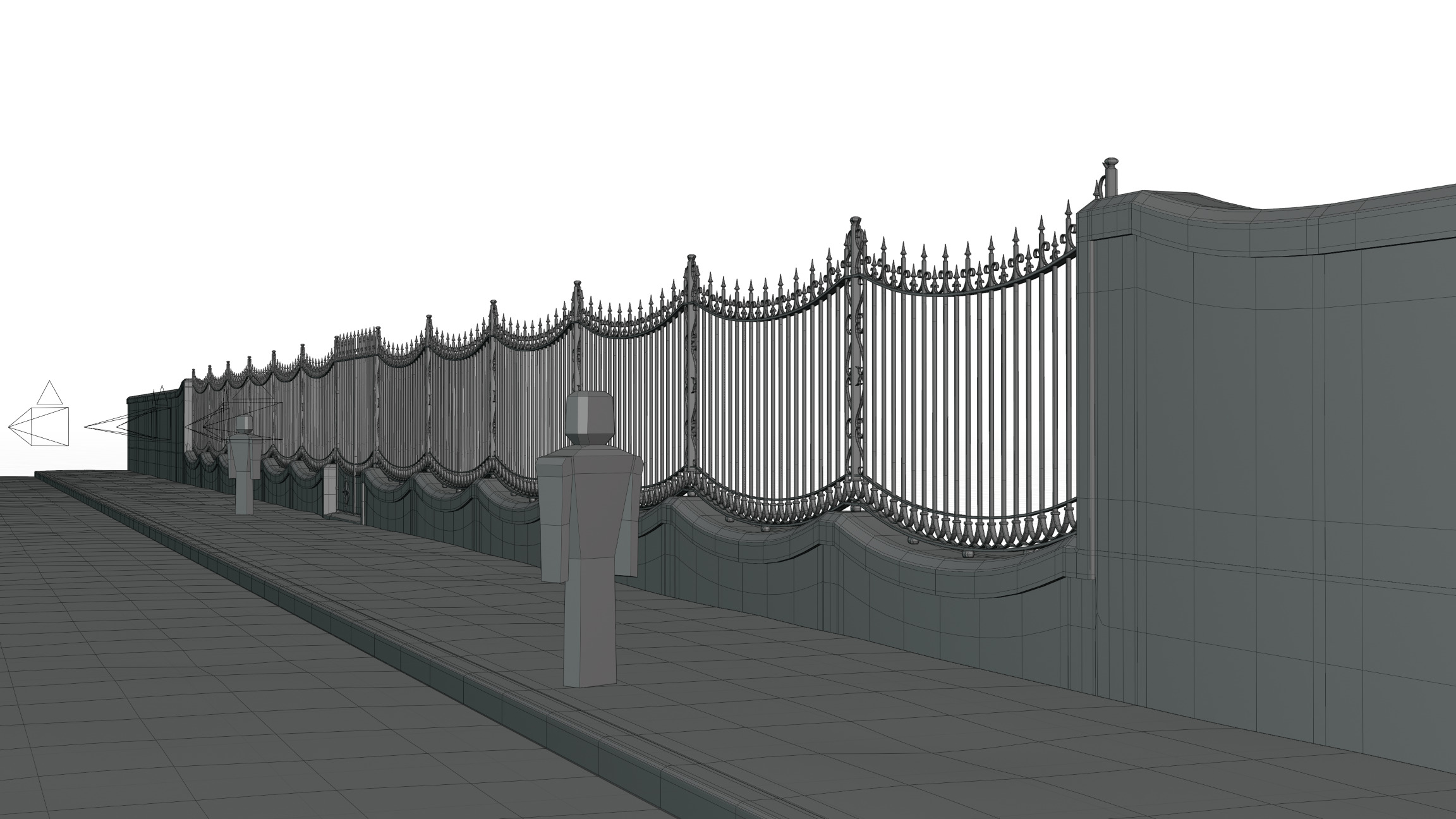 Classical Iron Gate 3D model_10