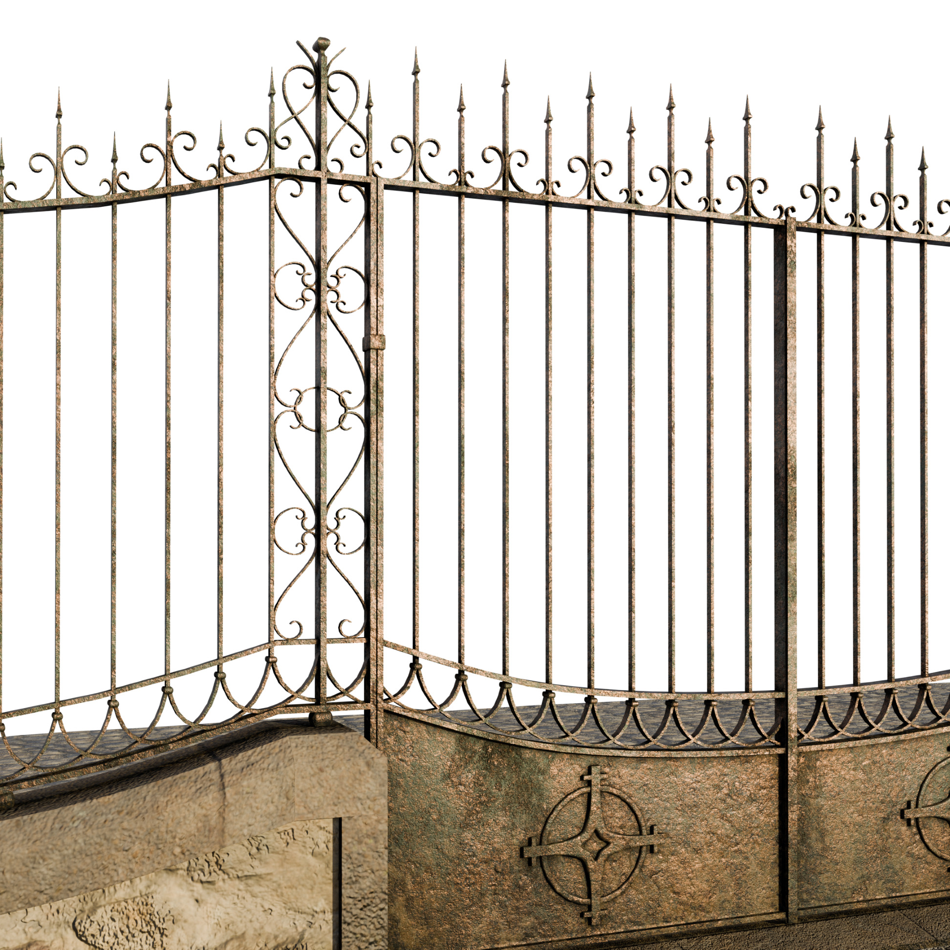 Classical Iron Gate 3D model_4